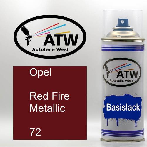 Opel, Red Fire Metallic, 072: 400ml Sprühdose, von ATW Autoteile West.